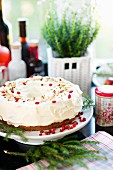 Christmas cake with cream cheese frosting