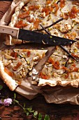 A rustic apricot tart with vanilla and walnuts