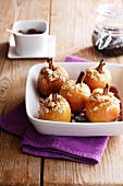 Baked apples filled with cinnamon and almonds