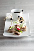 Herring canapes with a dip