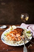 Salmon with cauliflower and couscous