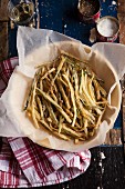 Fried courgette strips