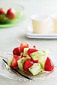Strawberry and melon skewers