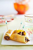 Beef and mango rolls