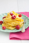 Tagliatelle with raspberries