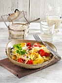 Tortellini with parsnips and cherry tomatoes