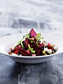 Beetroot salad with apple and feta cheese