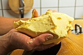 Butter being made on an Alp (Bregenzerwald, Vorarlberg, Austria)