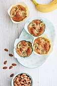 Banana muffins with toasted almonds