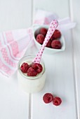 Yoghurt with raspberries