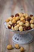 Lots of hazelnuts in a bowl