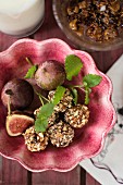 Energy balls with figs, dates and chopped nuts