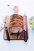 Crispy roast pork with cabbage salad