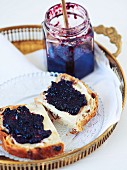 Blueberry and orange preserve with ginger