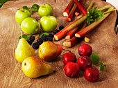 An arrangement of organic fruit