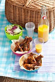 Chicken drumsticks for a picnic