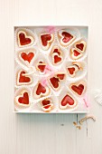 Heart-shaped shortbread biscuits