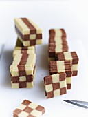 Chessboard pattern black and white biscuits
