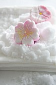 Sugar flowers made from compacted sugar (Rakugan)