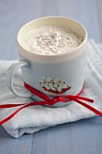Hot chocolate with sugar pearls for Christmas