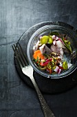Herring salad with vegetables
