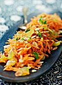 Oriental carrot salad with grapes