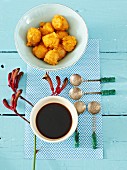 Deep-fried sweet potato bites with soy sauce (Asia)