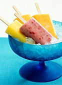 Ice lollies in a bowl of ice