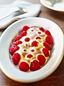 Gratinated raspberries