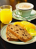 Orange cornbread with raisins