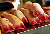 Pigs feet at a market (Italy)