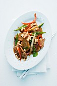 Pork fillet with vegetables and peanuts
