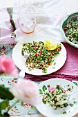 Quinoa and almond tabbouleh