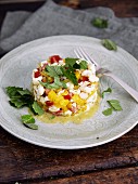 Cauliflower florets with colourful diced vegetables
