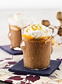 Spiced hot chocolate with cream and orange syrup