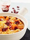 Pollack tagine with carrots and cranberries