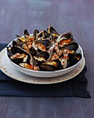 Mussels with bacon and chilli