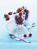 Berry dessert with yogurt cream