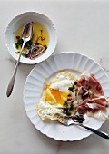 Fried eggs with ham