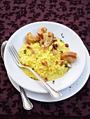 Saffron risotto with roasted almonds
