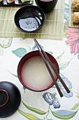 A bowl of miso soup (Japan)