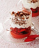 Berry dessert with stracciatella cream