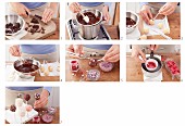 Various cake pops being made