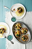 Stuffed mushrooms (seen from above)