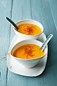 Pumpkin soup with coconut and saffron