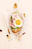 Strammer Max (bread topped with ham and a fried egg)
