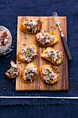 Grilled bread with duck rillette