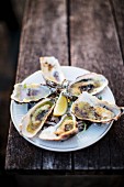 Grilled oysters with Parmesan and garlic