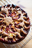 Ricotta and almond cake with plums