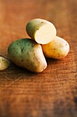 Balmoral potatoes on a wooden surface